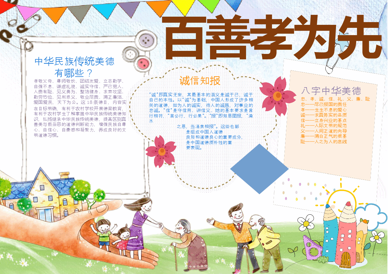 ”百善孝为先“小报模板 (10).docx,第1页预览
