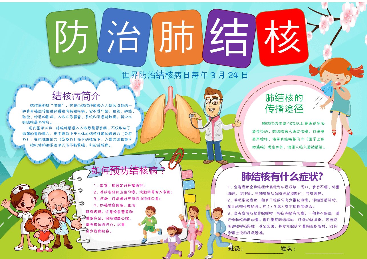 防治肺结核小报 (1).docx，第1页预览
