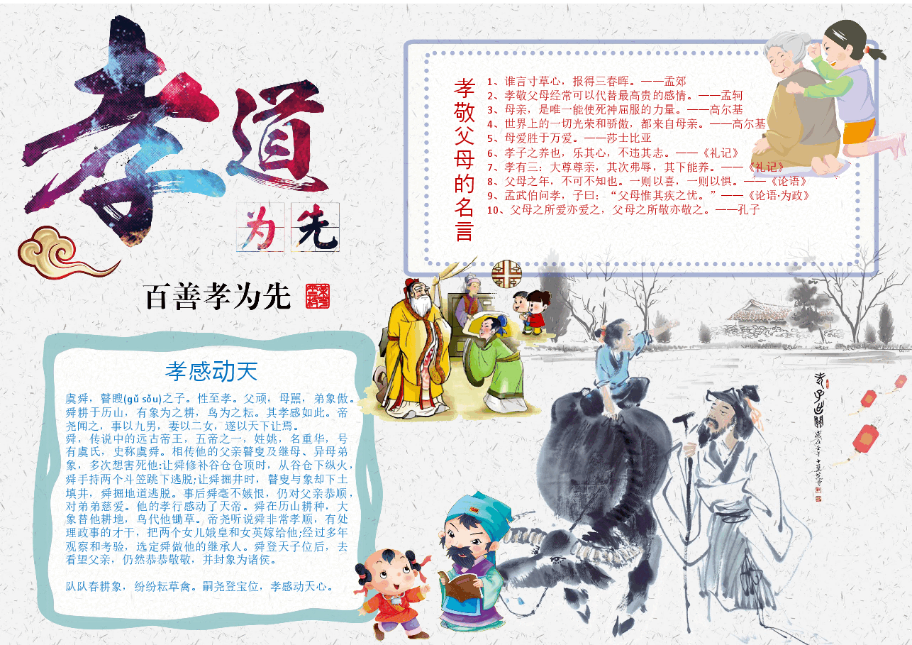 ”百善孝为先“小报模板 (5).docx,第1页预览