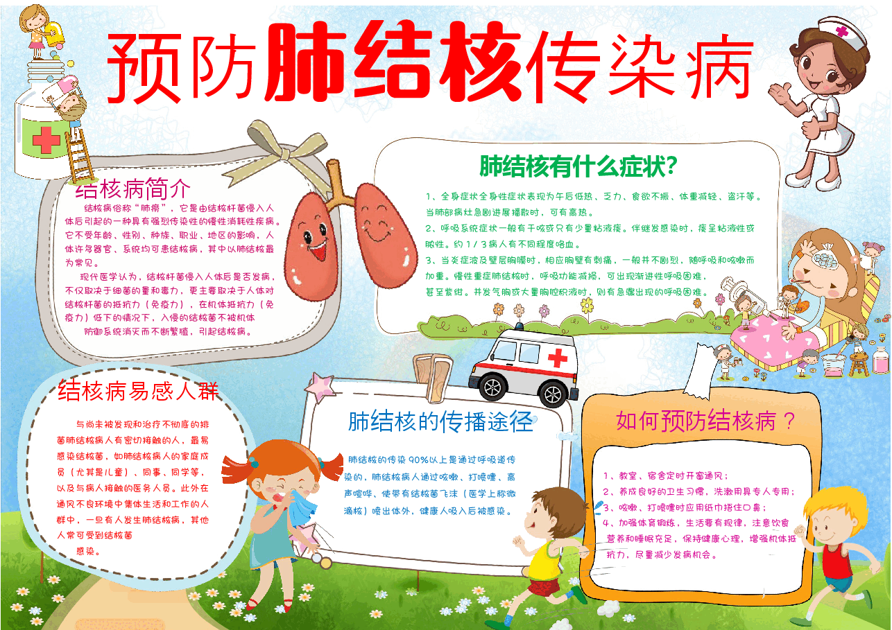 防治肺结核小报 (5).docx，第1页预览