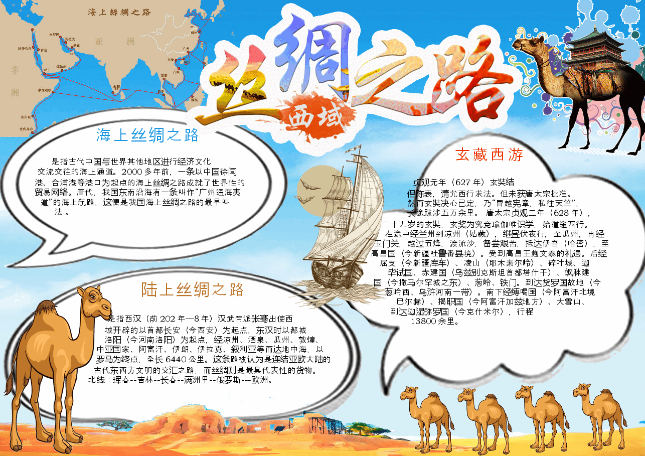 一带一路文化丝绸之路手抄报 (3).docx,第1页预览