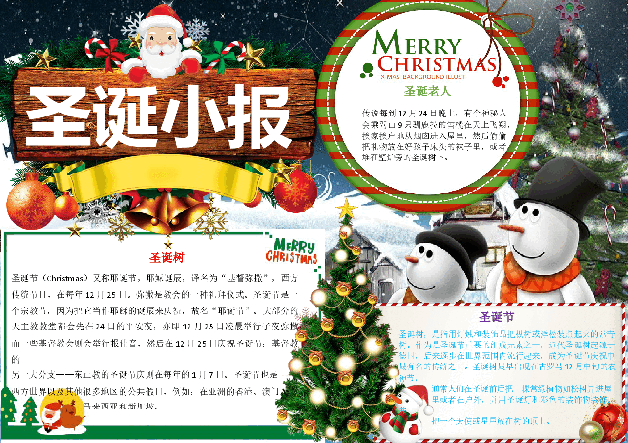 圣诞节小报 (3).docx，第1页预览