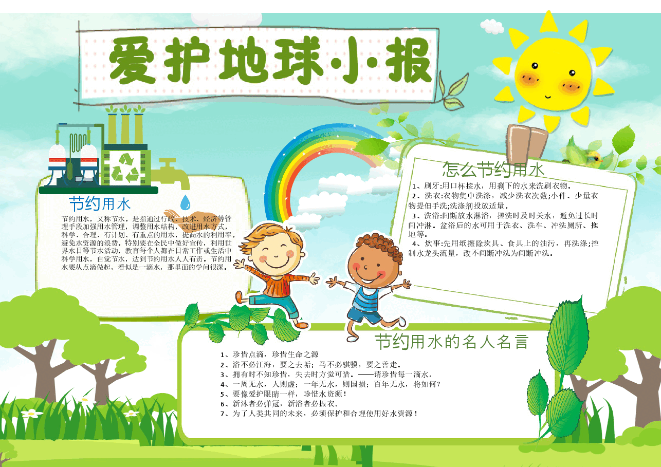 爱护地球环境小报 (2).docx,第1页预览