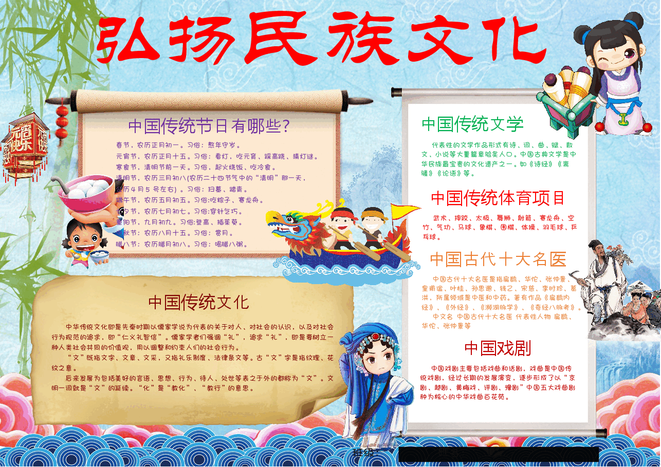 弘扬民族文化手抄报 (1).docx,第1页预览