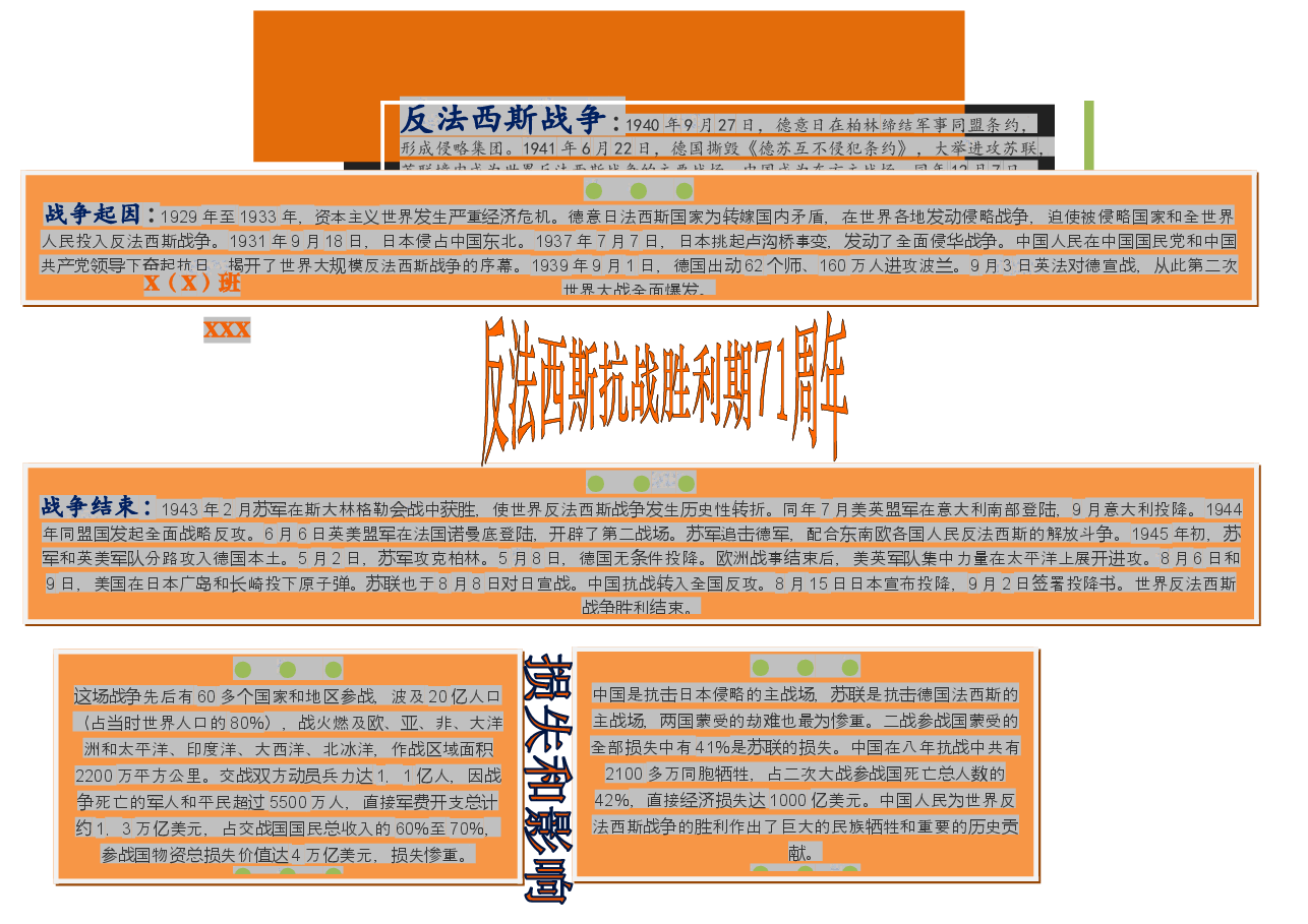 反法西斯抗战胜利71周年手抄报【A4】.docx,第1页预览