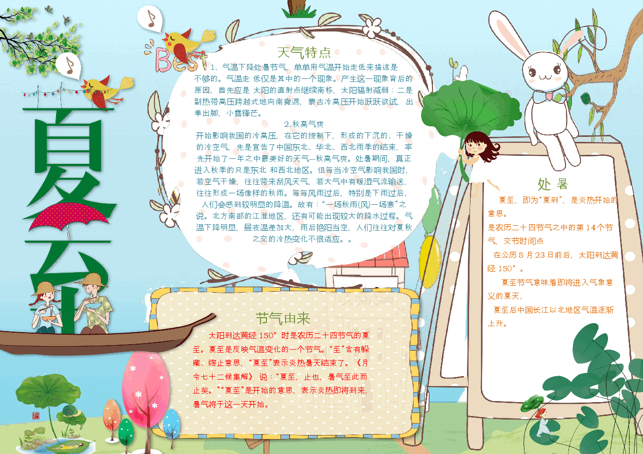 二十四节气-夏至手抄报1.docx,第1页预览
