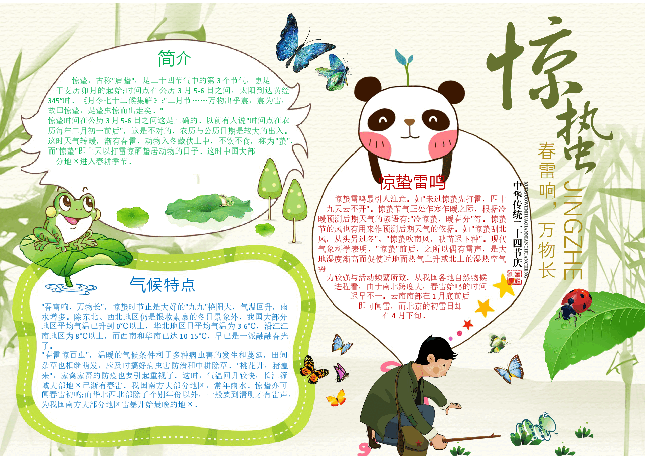 二十四节气—惊蛰手抄报.docx,第1页预览