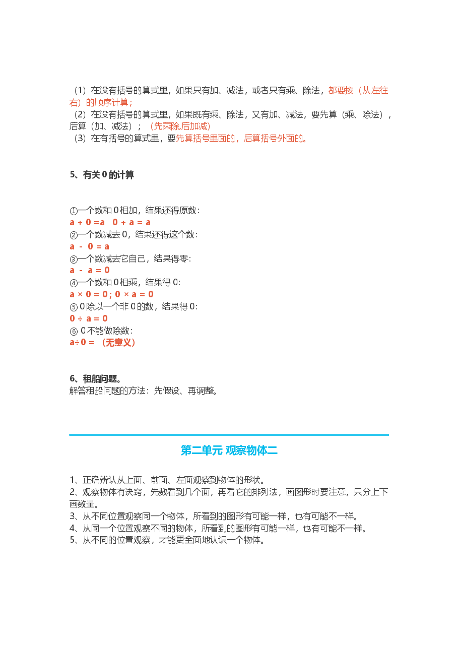 人教版小学四年级下册数学知识点预习.docx,第2页预览