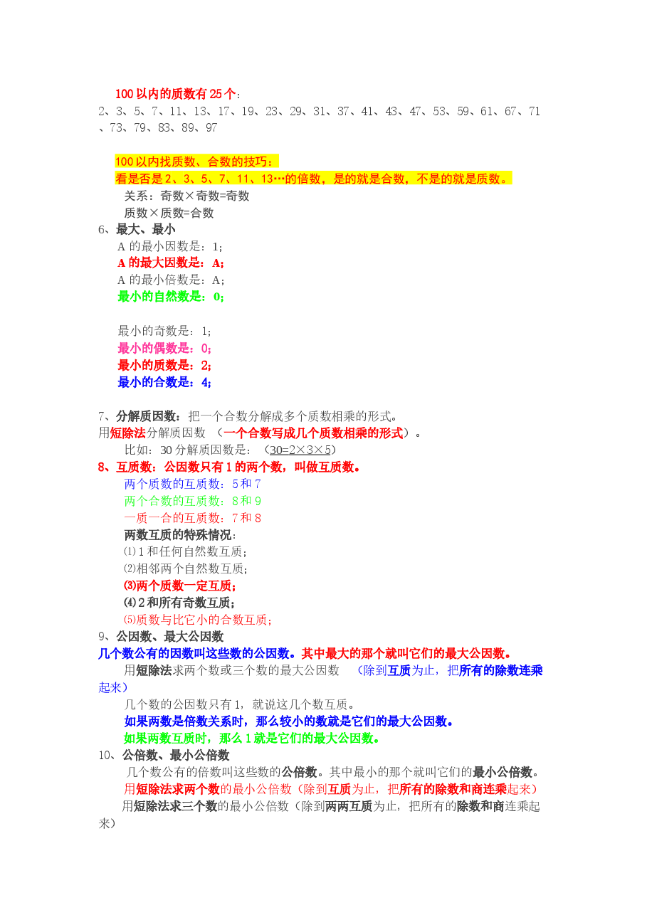 人教版五年级下册数学知识点预习.docx,第3页预览