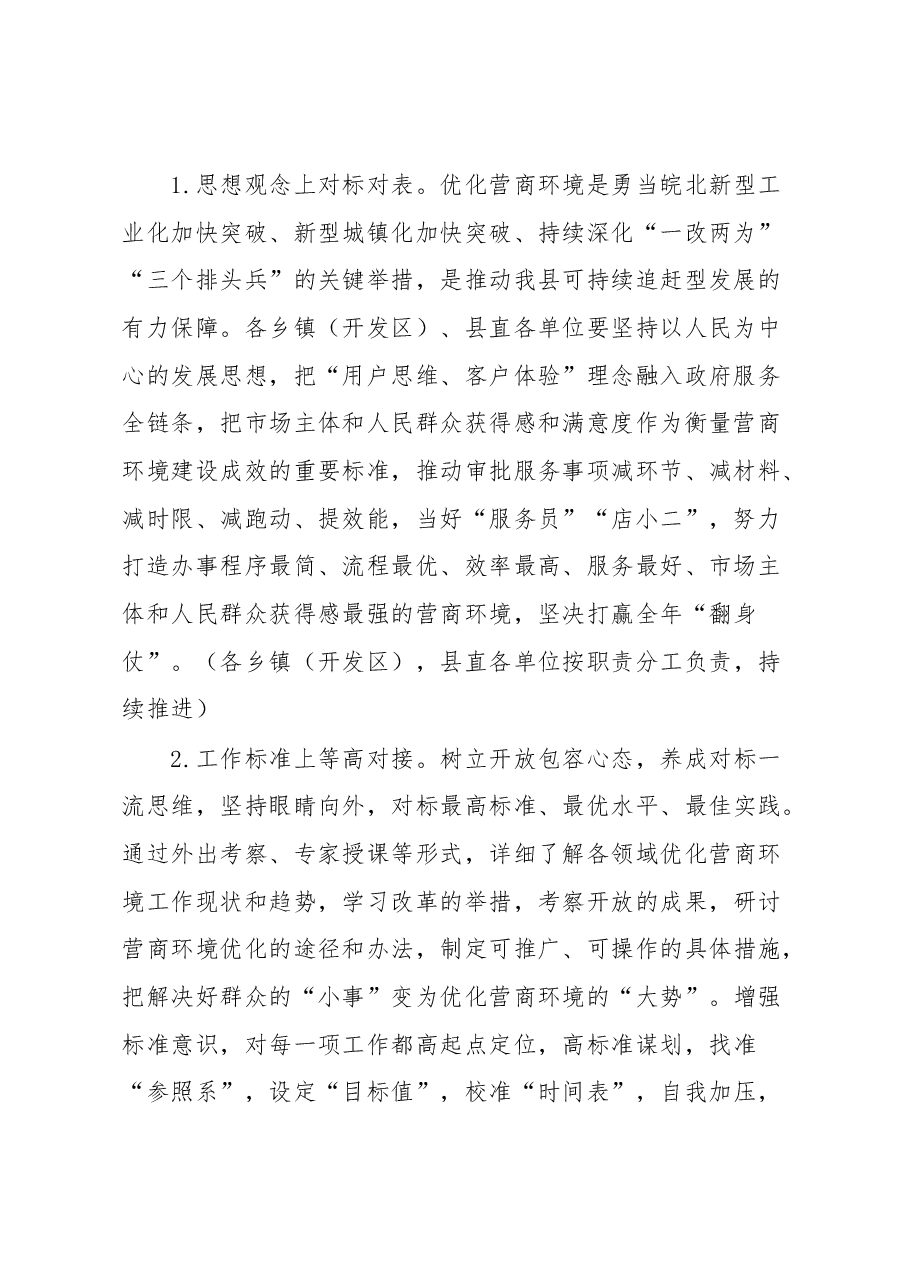 XX县创优营商环境“学先进、补短板、树品牌”活动方案.docx,第2页预览