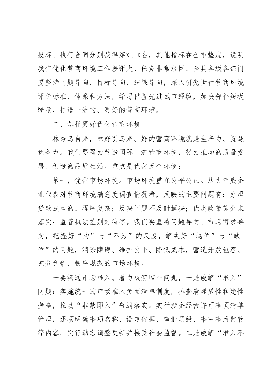 县长在2023全县优化营商环境推进会上的讲话.docx,第3页预览