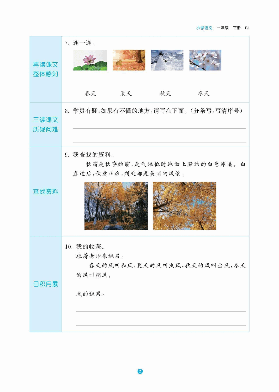 小学语文（预习题）1-5年级下册全本（支持打印）.pdf，第3页预览