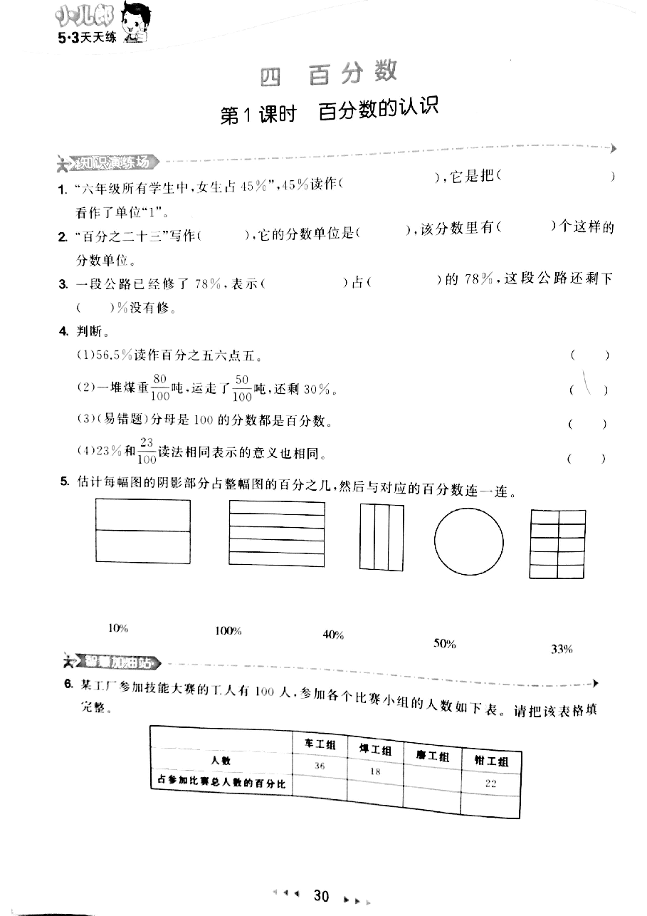 小学六年级百分数.pdf,第1页预览