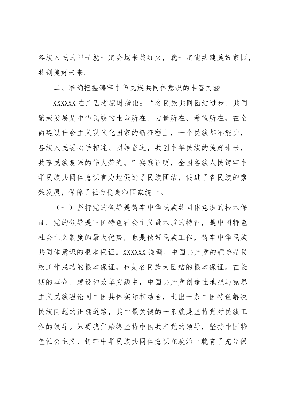 党课讲稿:铸牢中华民族共同体意识 奋力推进高质量发展.docx,第4页预览