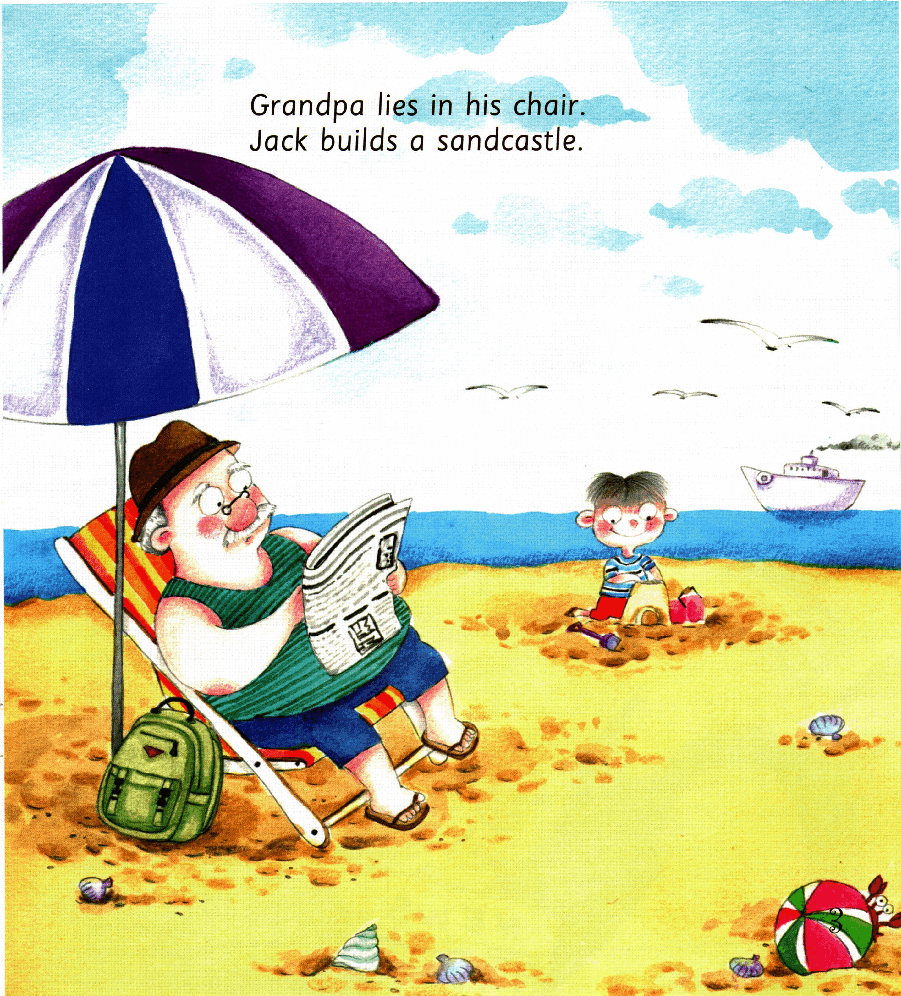 【小学英语启蒙绘本阅读】杰克的沙堡.pdf,第3页预览