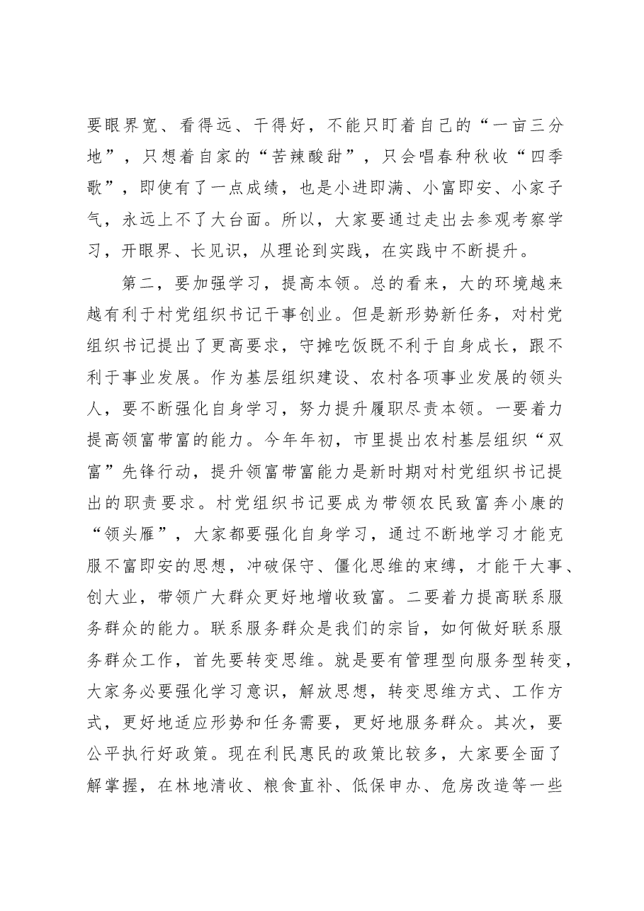 全区村党组织书记培训班开班仪式上的讲话提纲.doc,第2页预览