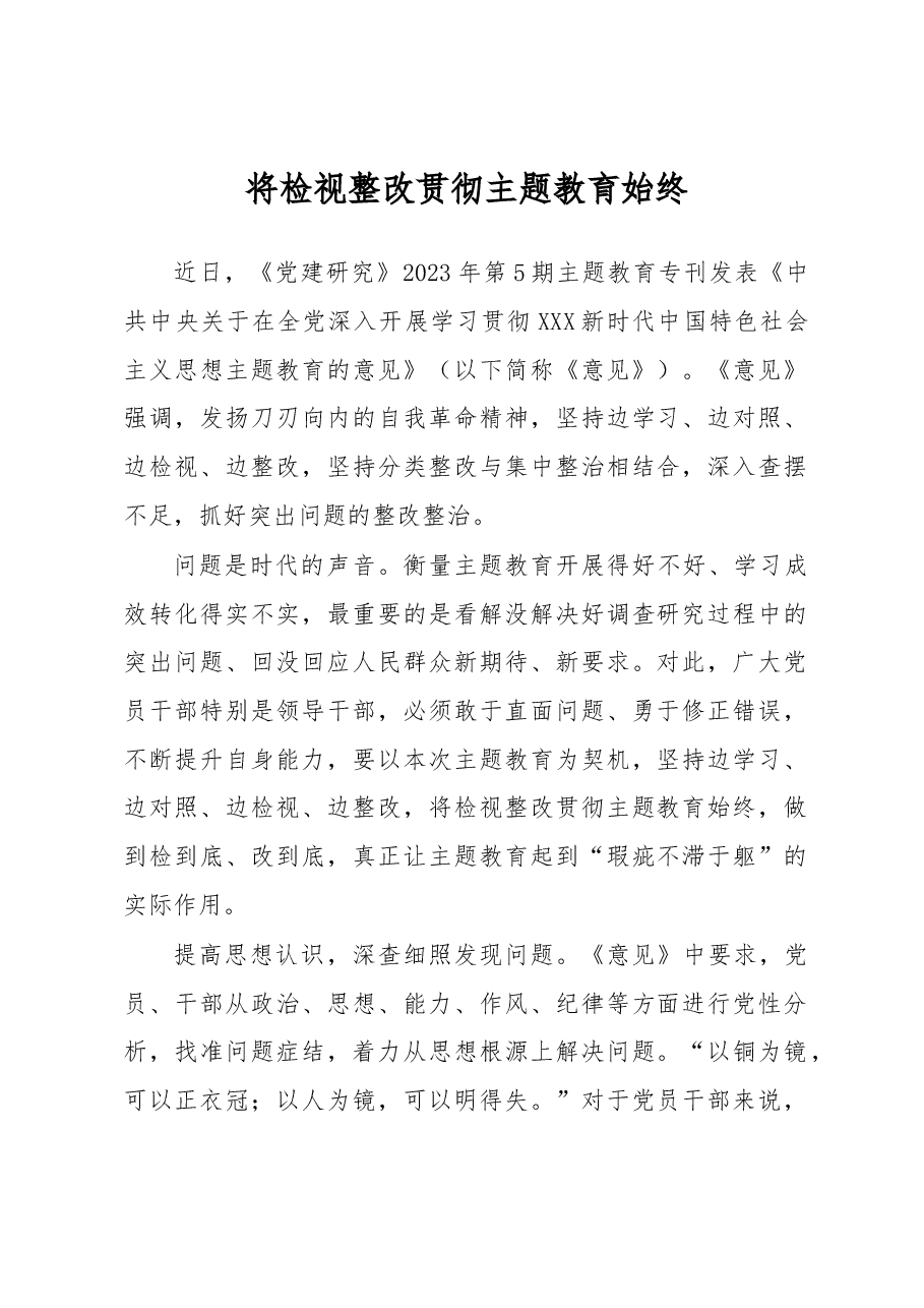 主题教育学习心得体会:将检视整改贯彻主题教育始终.docx,第1页预览