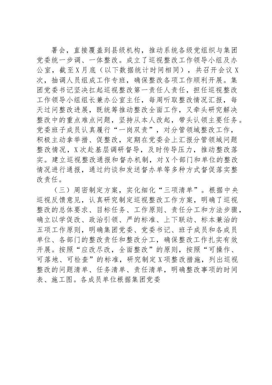 保险(集团)公司委员会关于巡视整改进展情况通报.docx,第2页预览