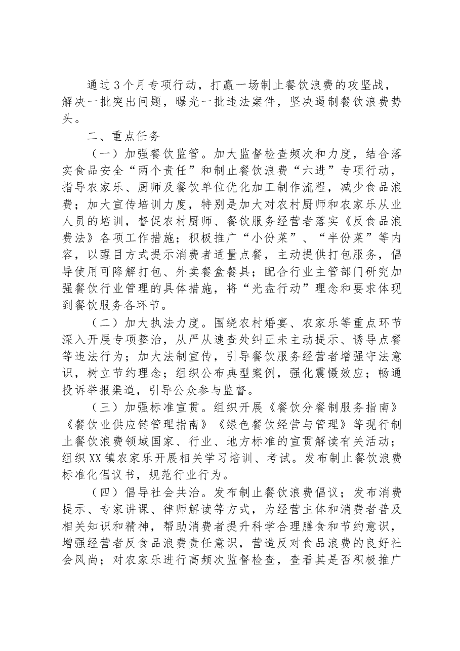 镇制止餐饮浪费专项行动实施方案.docx,第2页预览