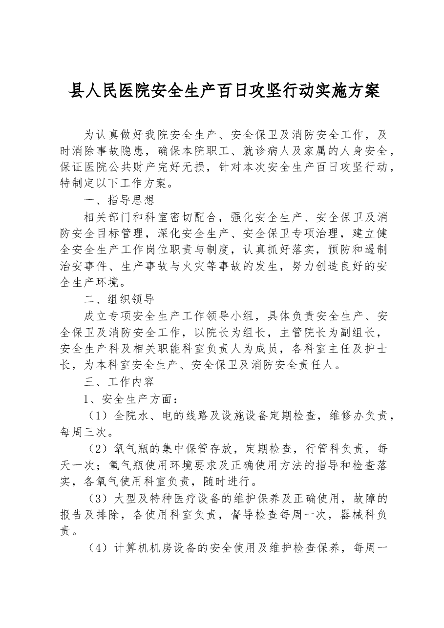 县人民医院安全生产百日攻坚行动实施方案.docx,第1页预览