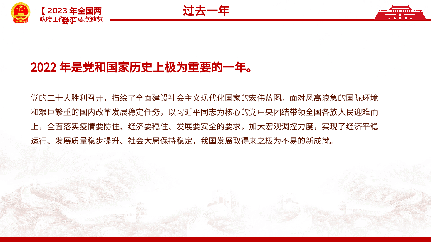 简约风2023政府工作报告要点速览PPT模板.pptx,第3页预览