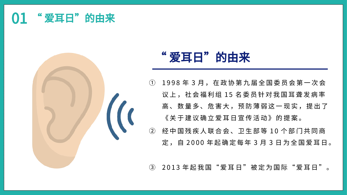 蓝色简约风全国爱耳日PPT模板.pptx,第4页预览