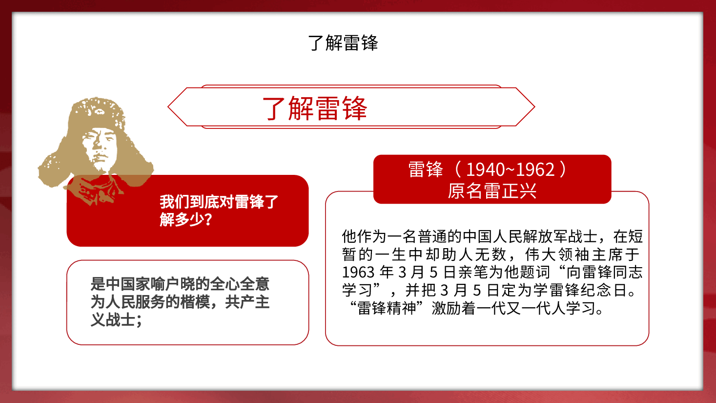 弘杨雷锋精神PPT模板.pptx,第4页预览