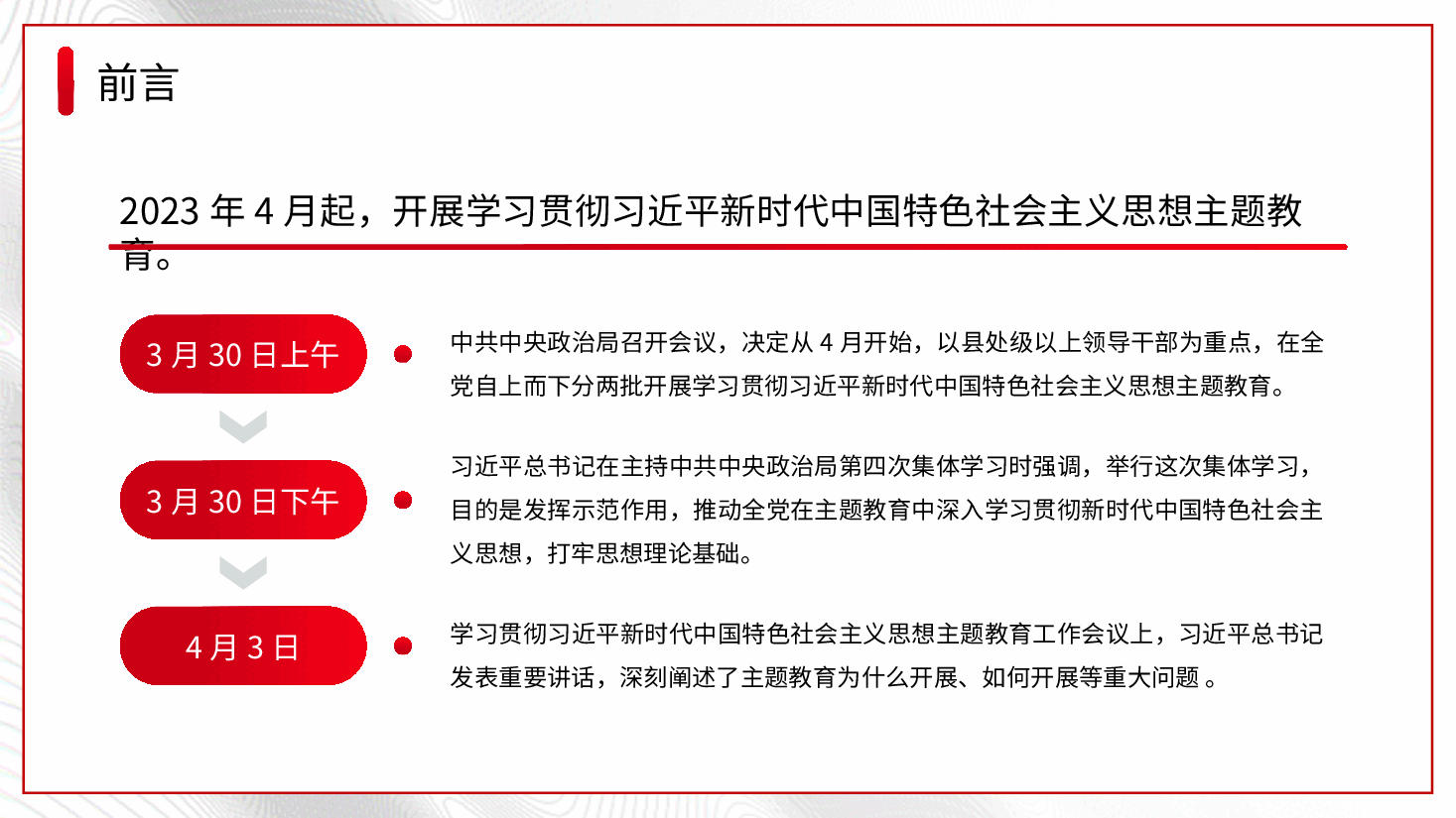 红白简约党内主题教育党课讲稿PPT模板.pptx,第3页预览
