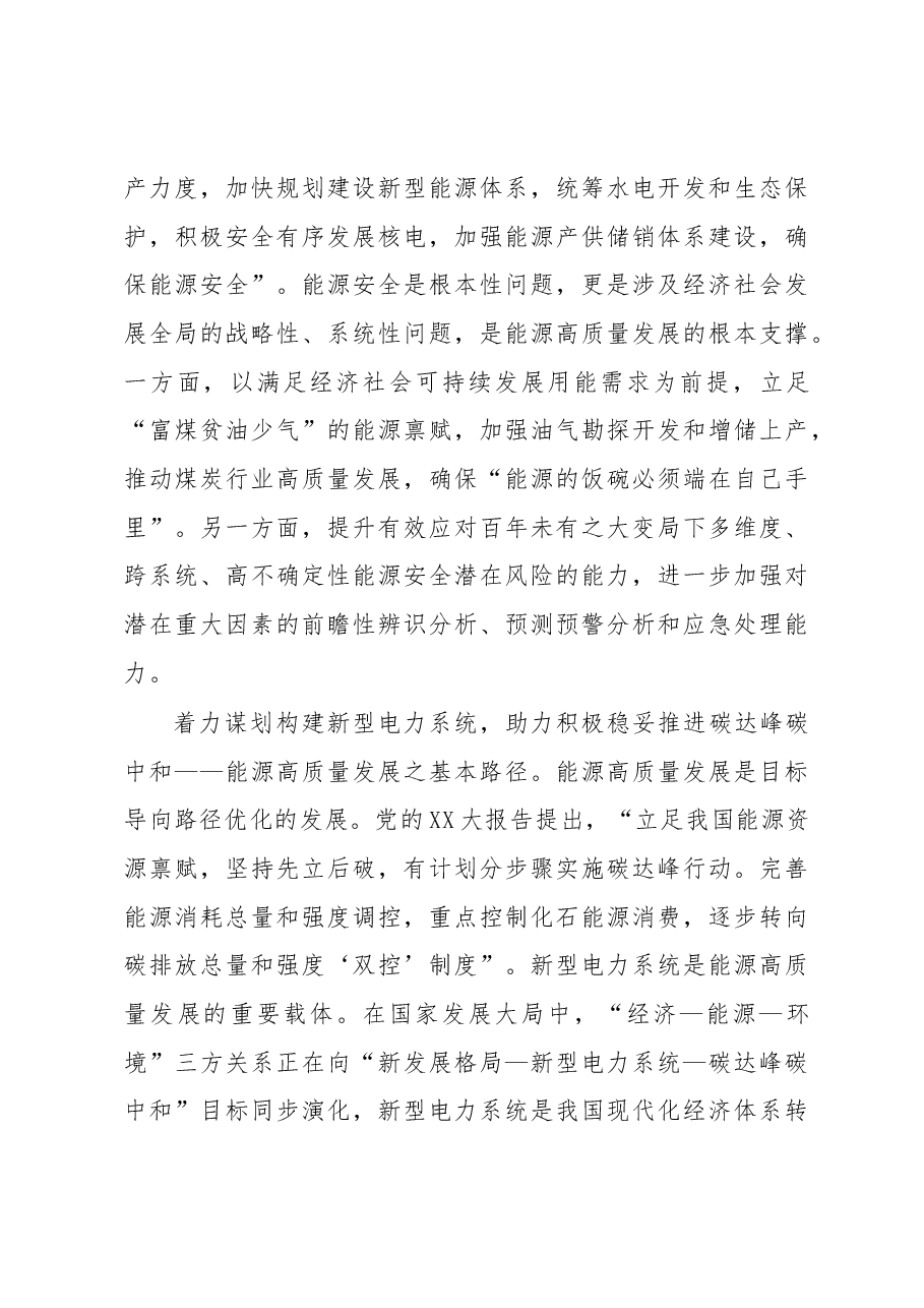 二十大主题党课讲稿：服务构建新发展格局奋力推动高质量发展谱写中华民族伟大复兴电力新篇章（集团公司）.docx，第3页预览
