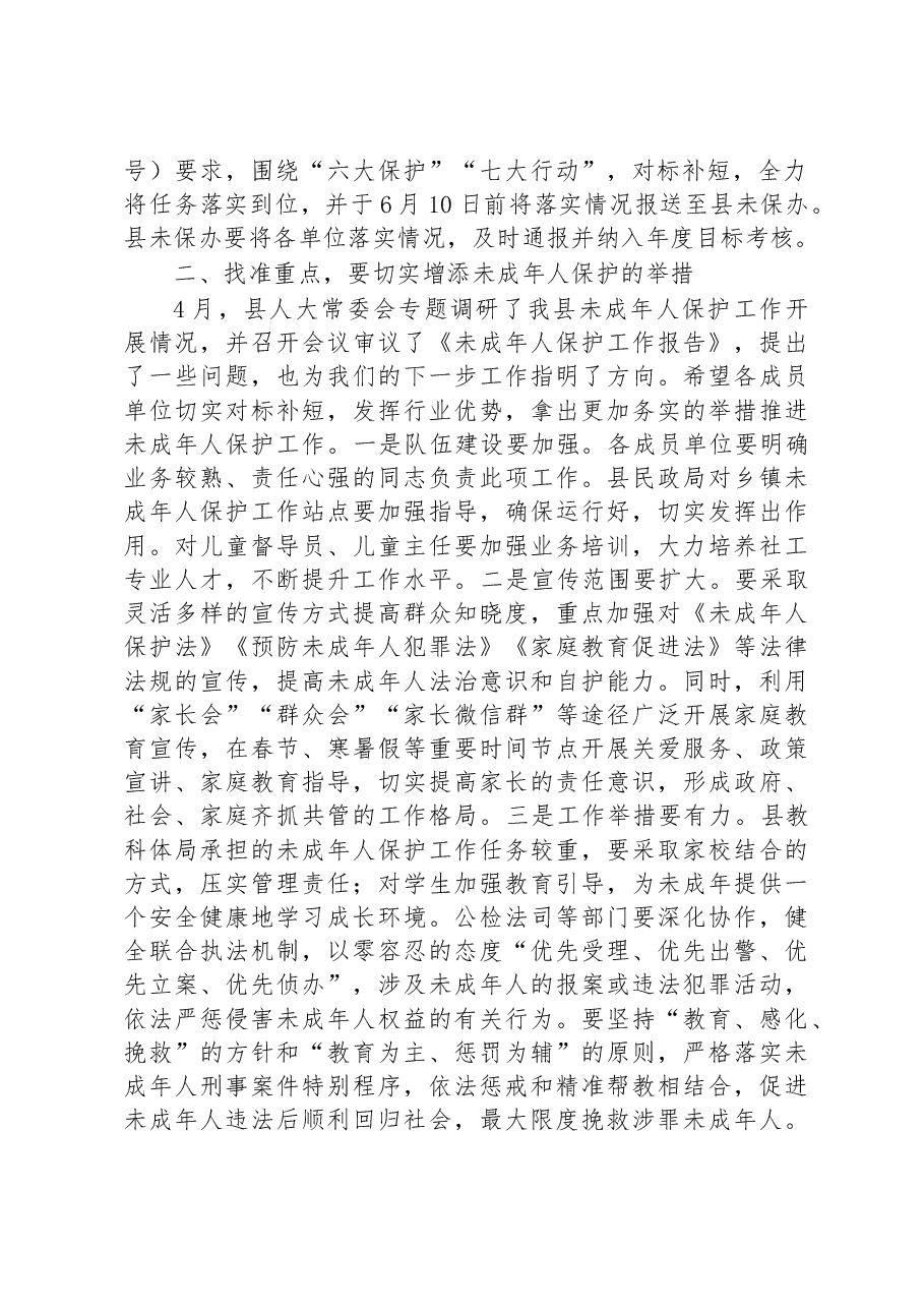 在2023年全县未成年人保护工作领导小组第二次全体会议上的讲话.docx,第2页预览