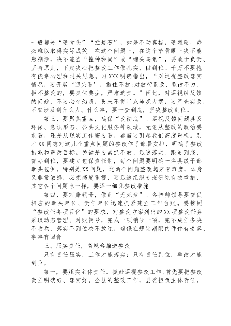在全县落实省委巡视反馈意见整改工作动员会上的讲话.docx,第3页预览
