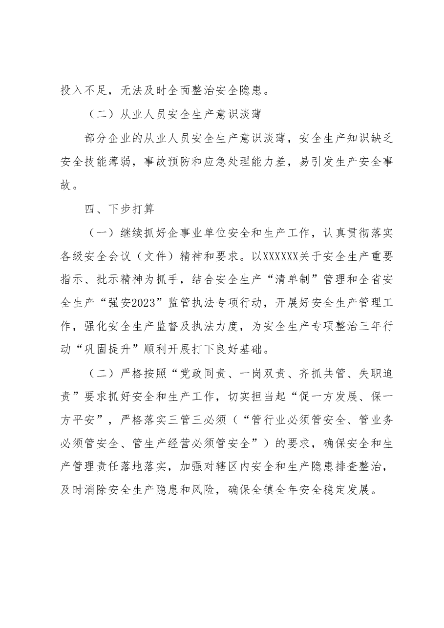 XX镇关于2023年上半年安全生产工作的汇报材料.docx,第3页预览
