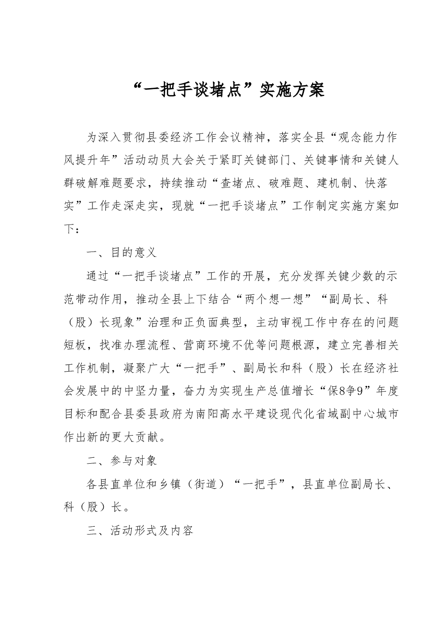 一把手谈堵点实施方案.doc，第1页预览