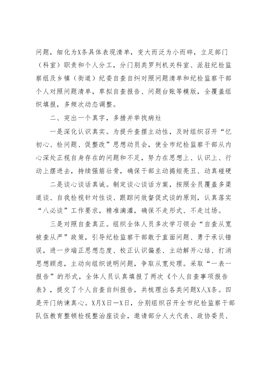 某市纪委监委纪检监察干部队伍检视整改经验总结材料.docx,第2页预览