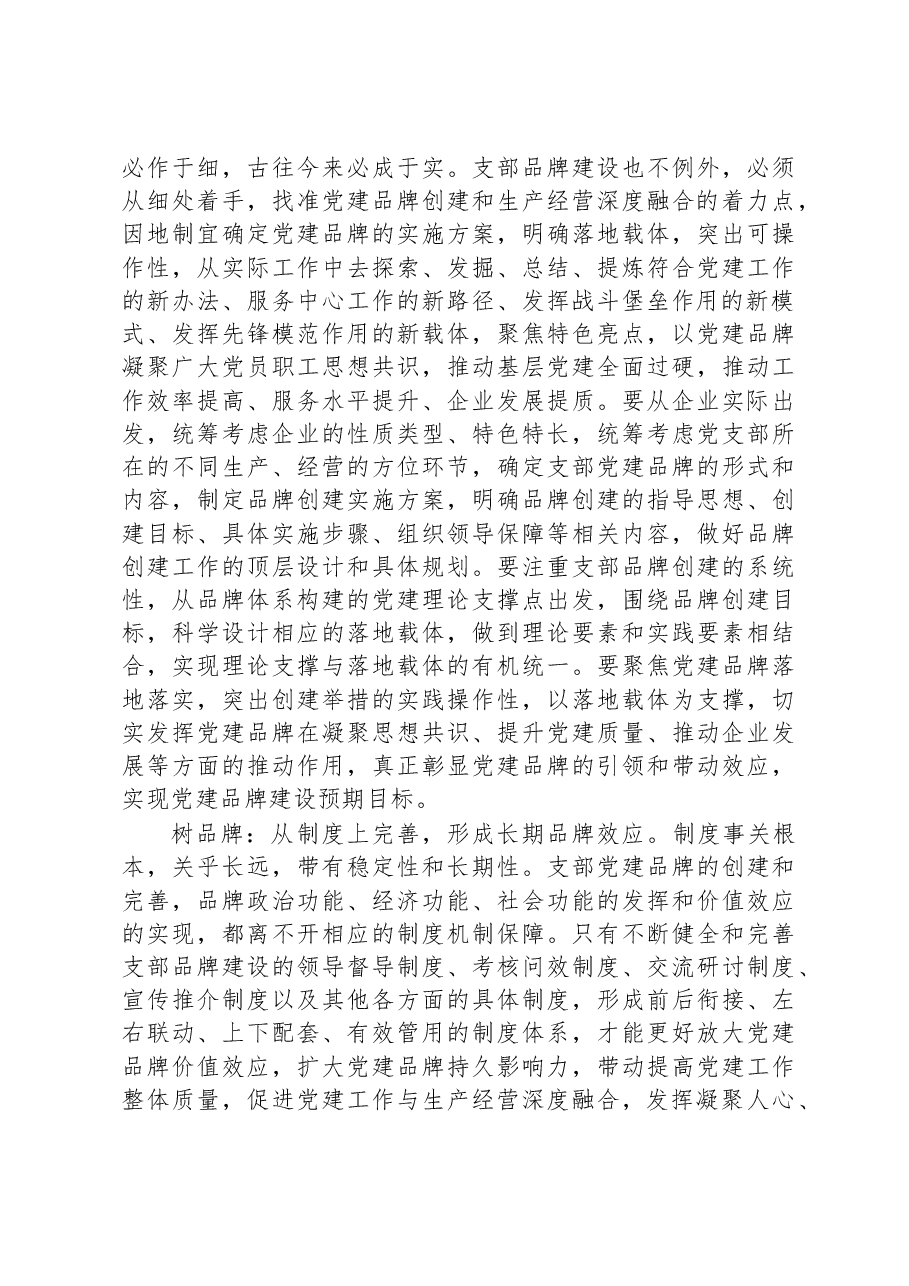 书记党课讲稿:深入推进支部品牌建设+引领推动公司高质量发展.docx,第4页预览