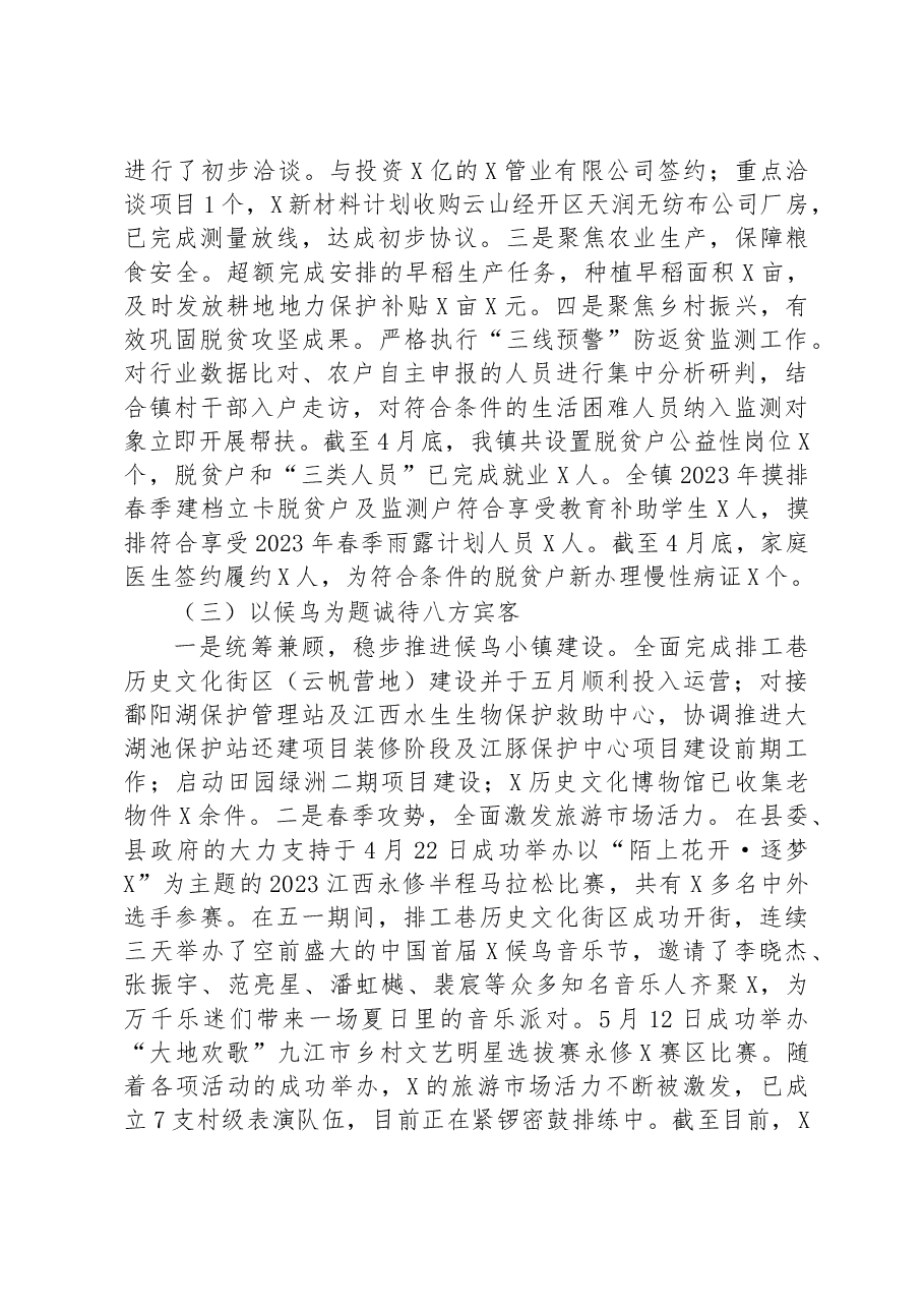 镇2023年上半年工作总结及下半年工作计划.docx,第2页预览