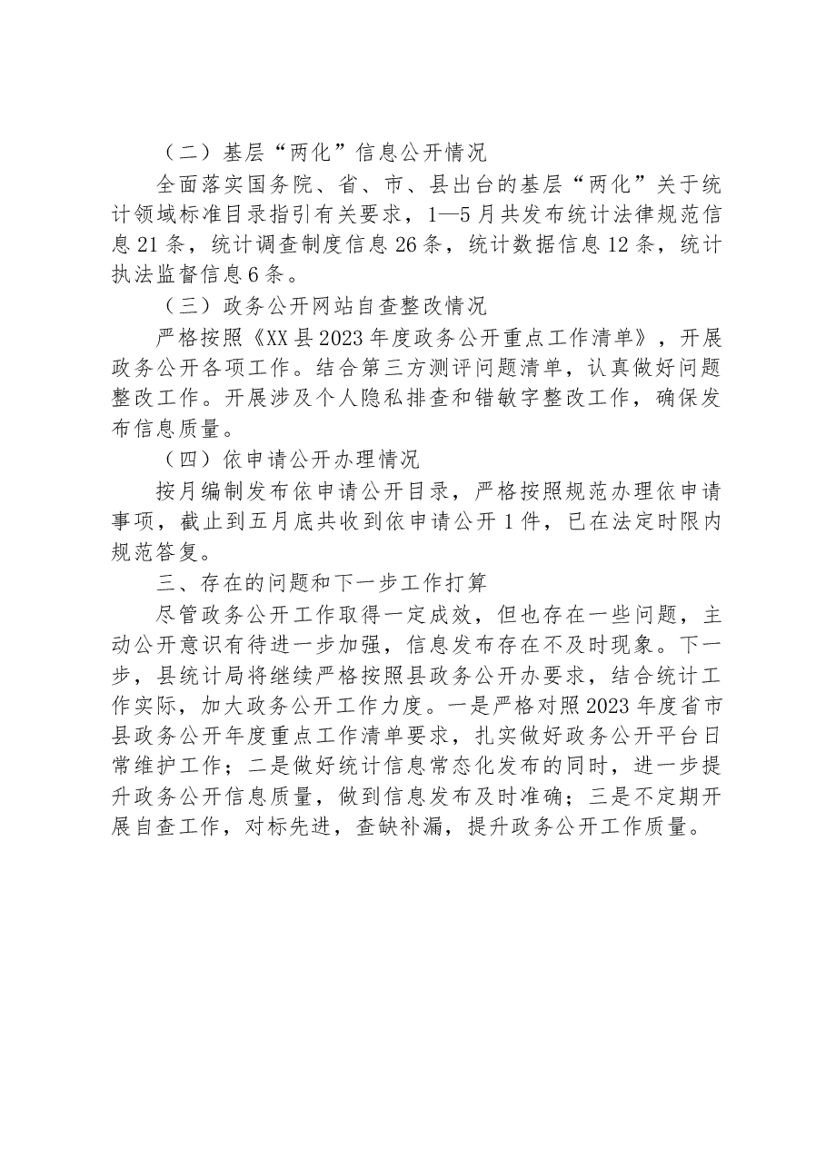 县统计局2023年上半年政务公开重点工作落实情况总结.docx,第2页预览