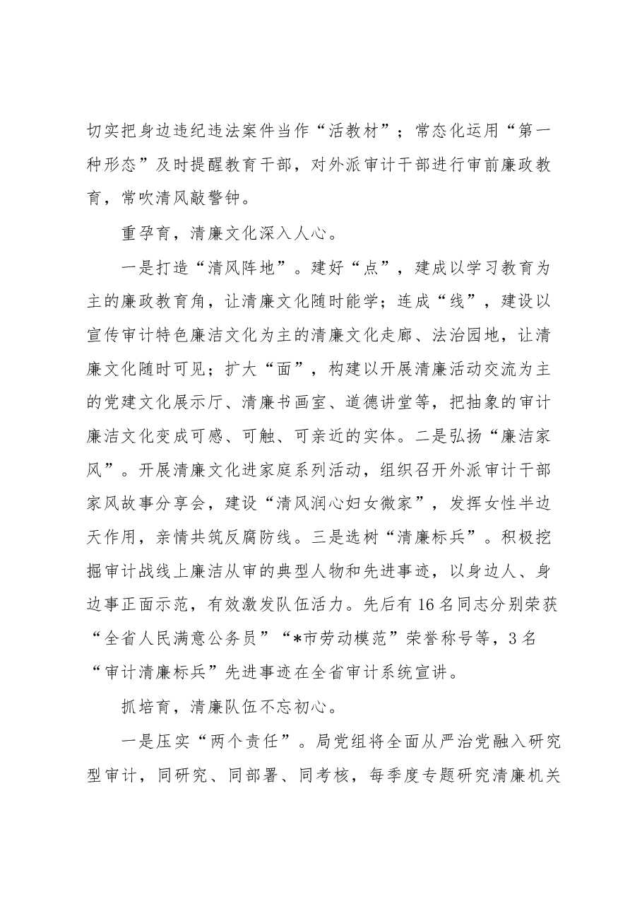 市审计局在全市党建工作会议上作交流发言.docx,第2页预览