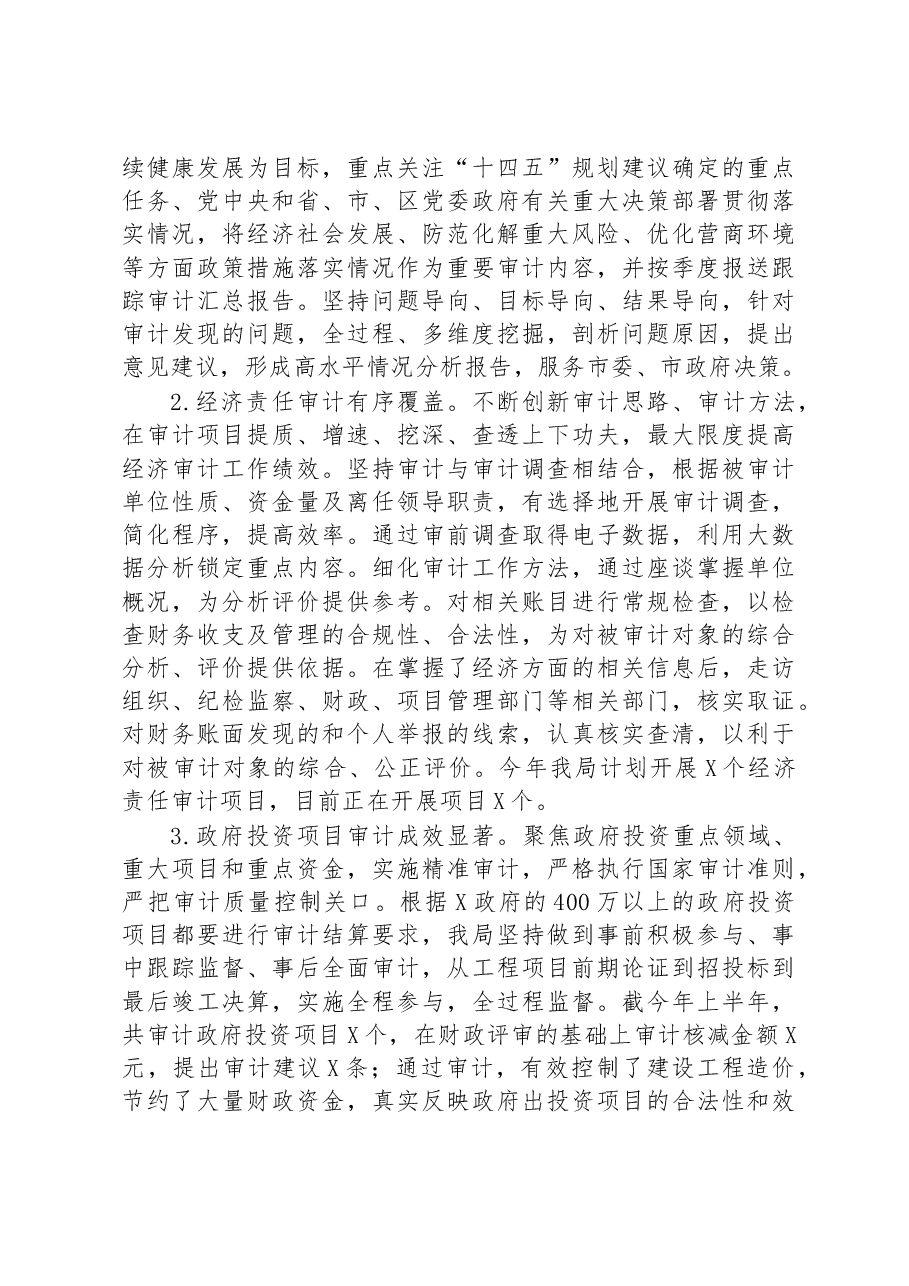 某审计局2023年上半年工作总结及下半年工作计划.docx,第3页预览