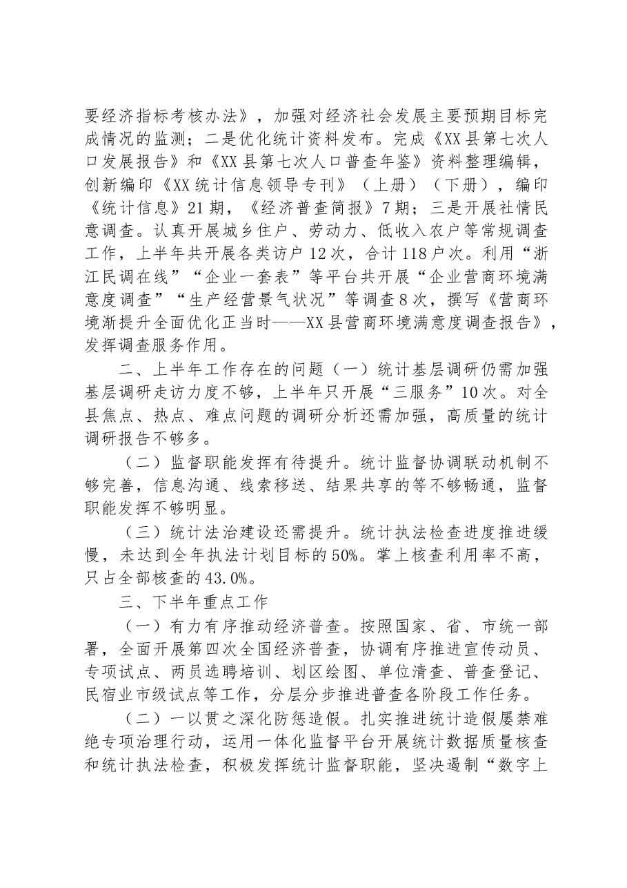县统计局2023年上半年工作总结和下半年工作计划.docx,第3页预览