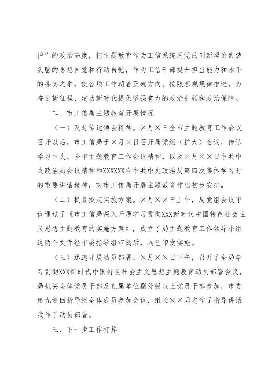市工信局在主题教育阶段性工作推进会上的汇报发言.docx,第2页预览