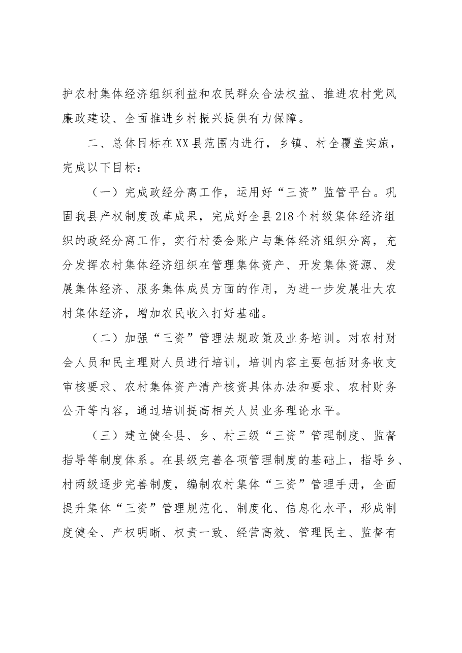 县农村集体“三资”规范化管理示范县建设实施方案.docx,第2页预览
