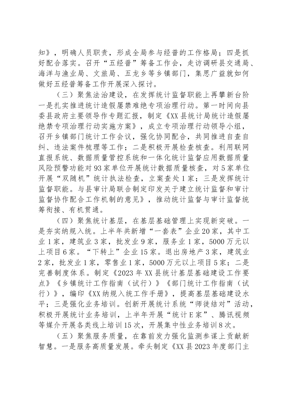县统计局2023年上半年工作总结和下半年工作计划.docx,第2页预览