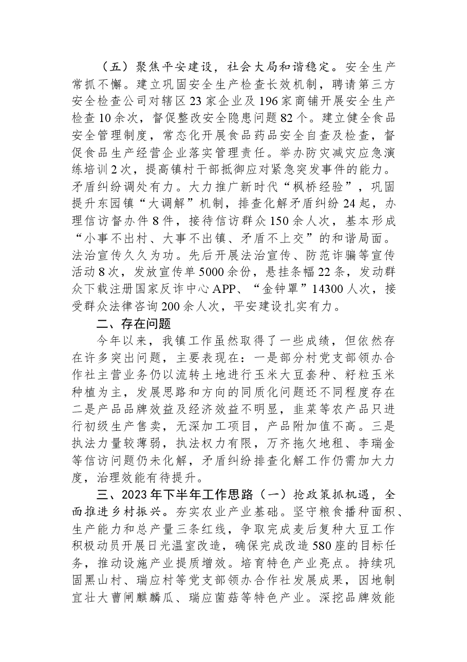 关于报送2023年上半年工作总结暨下半年工作思路的报告.docx，第4页预览