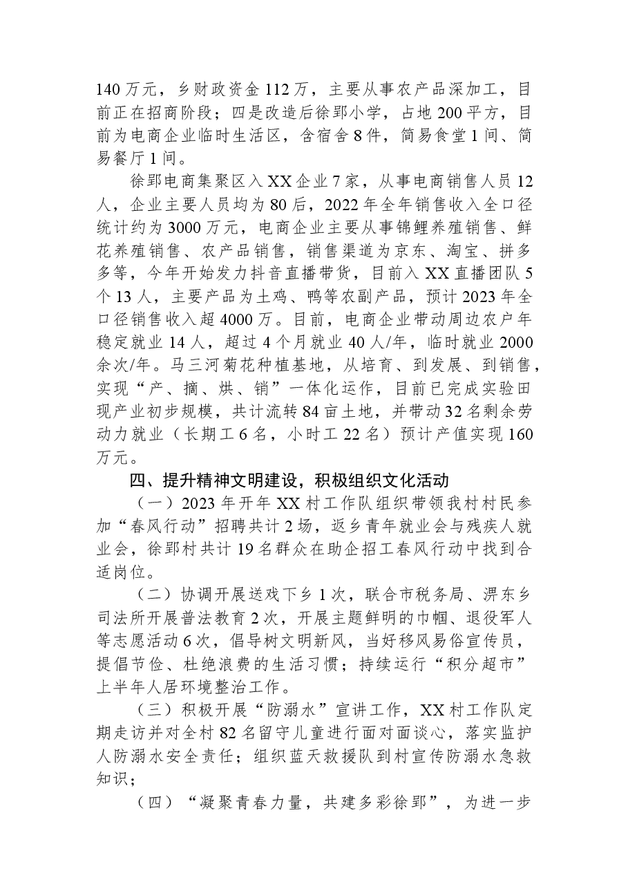 2023年XX村工作队上半年工作总结.docx,第3页预览