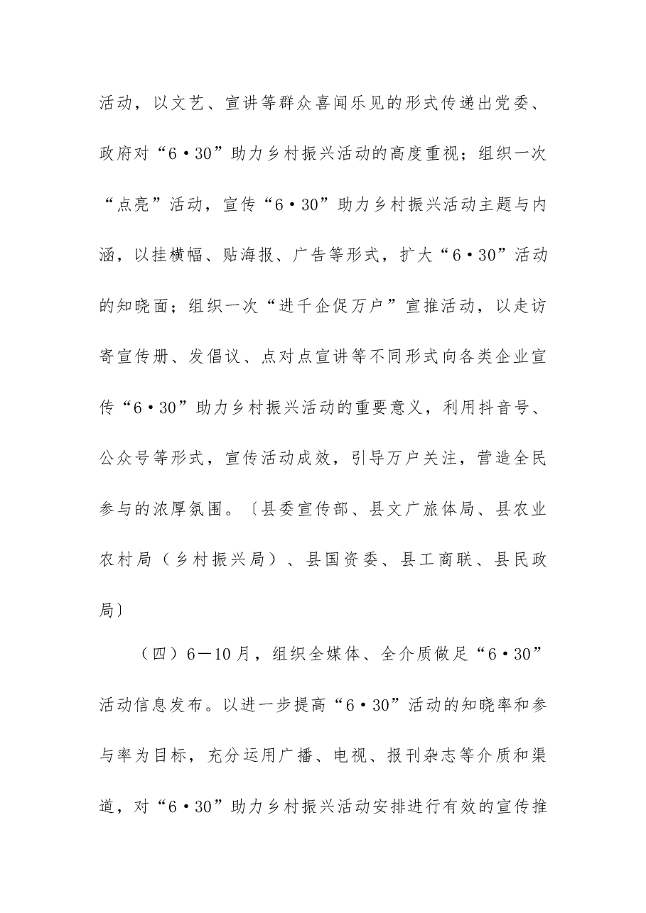 2023年“6·30”X县助力乡村振兴活动工作方案.docx,第3页预览
