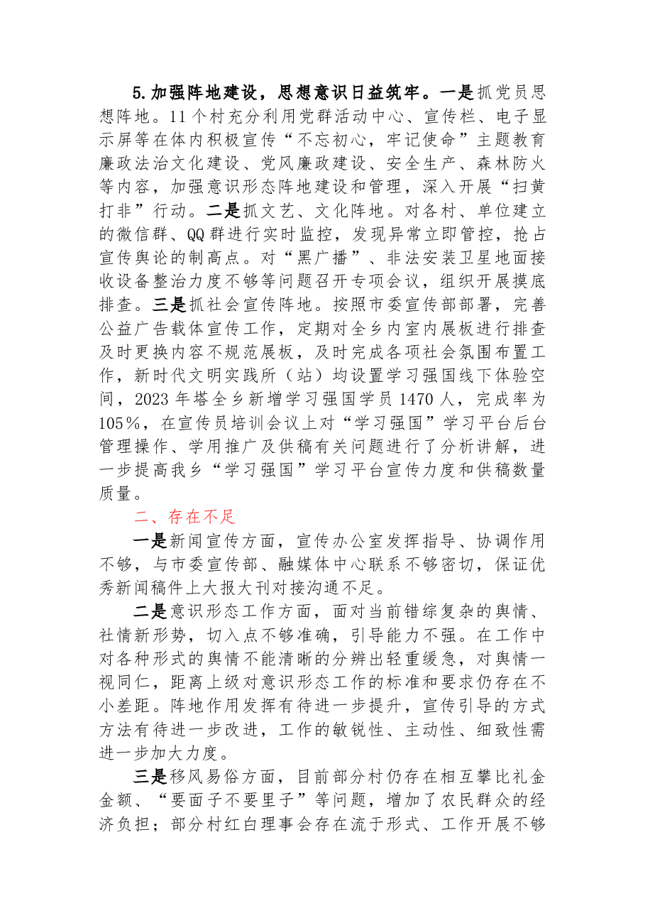 2023年度XX乡宣传年中总结.docx，第3页预览
