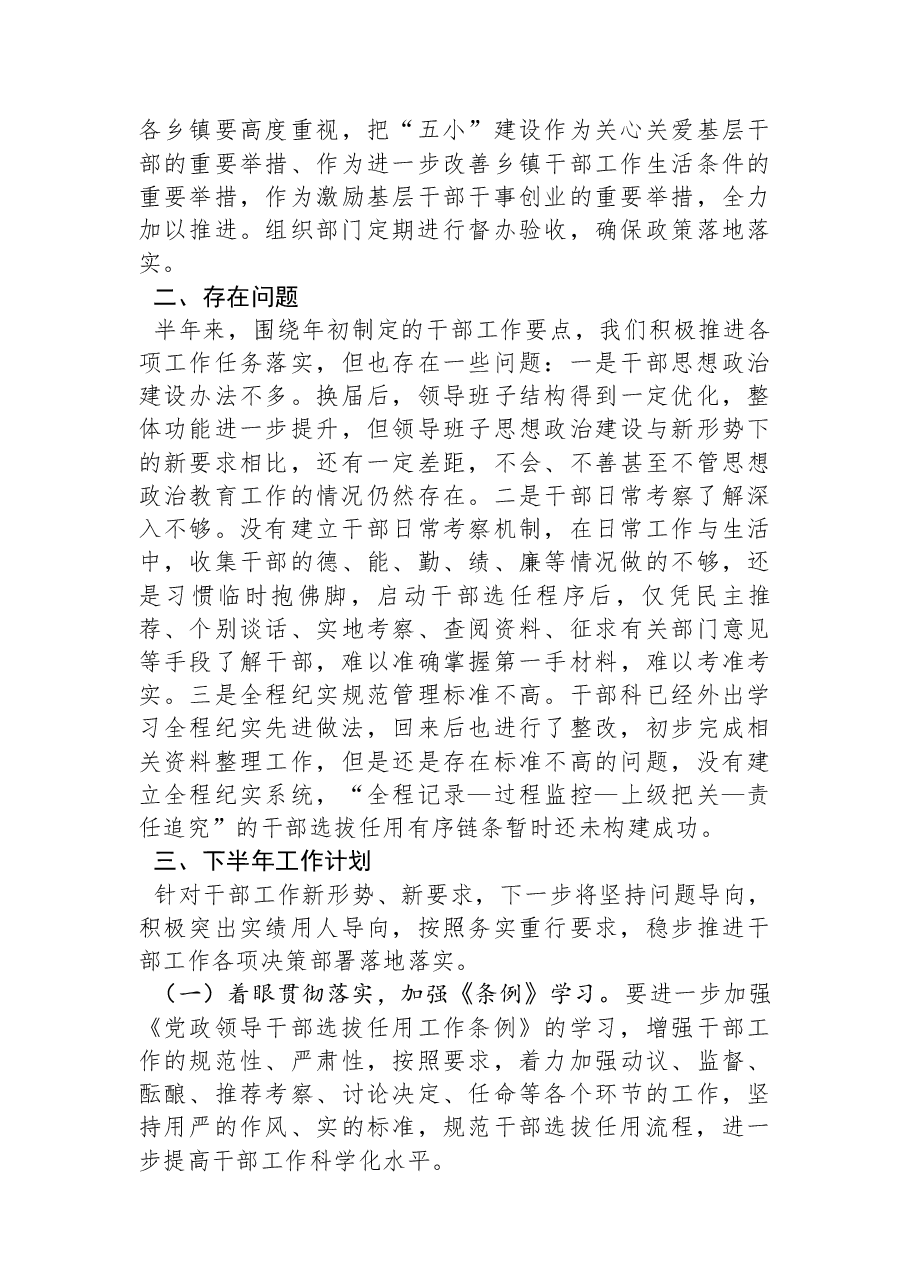 组织部干部科上半年工作总结和下半年工作计划.docx,第3页预览