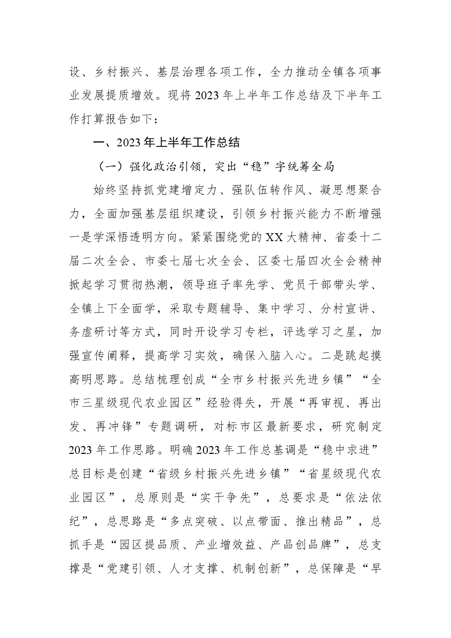 (6篇)2023年上半年工作总结和2023年下半年工作打算汇编(镇乡).docx,第2页预览