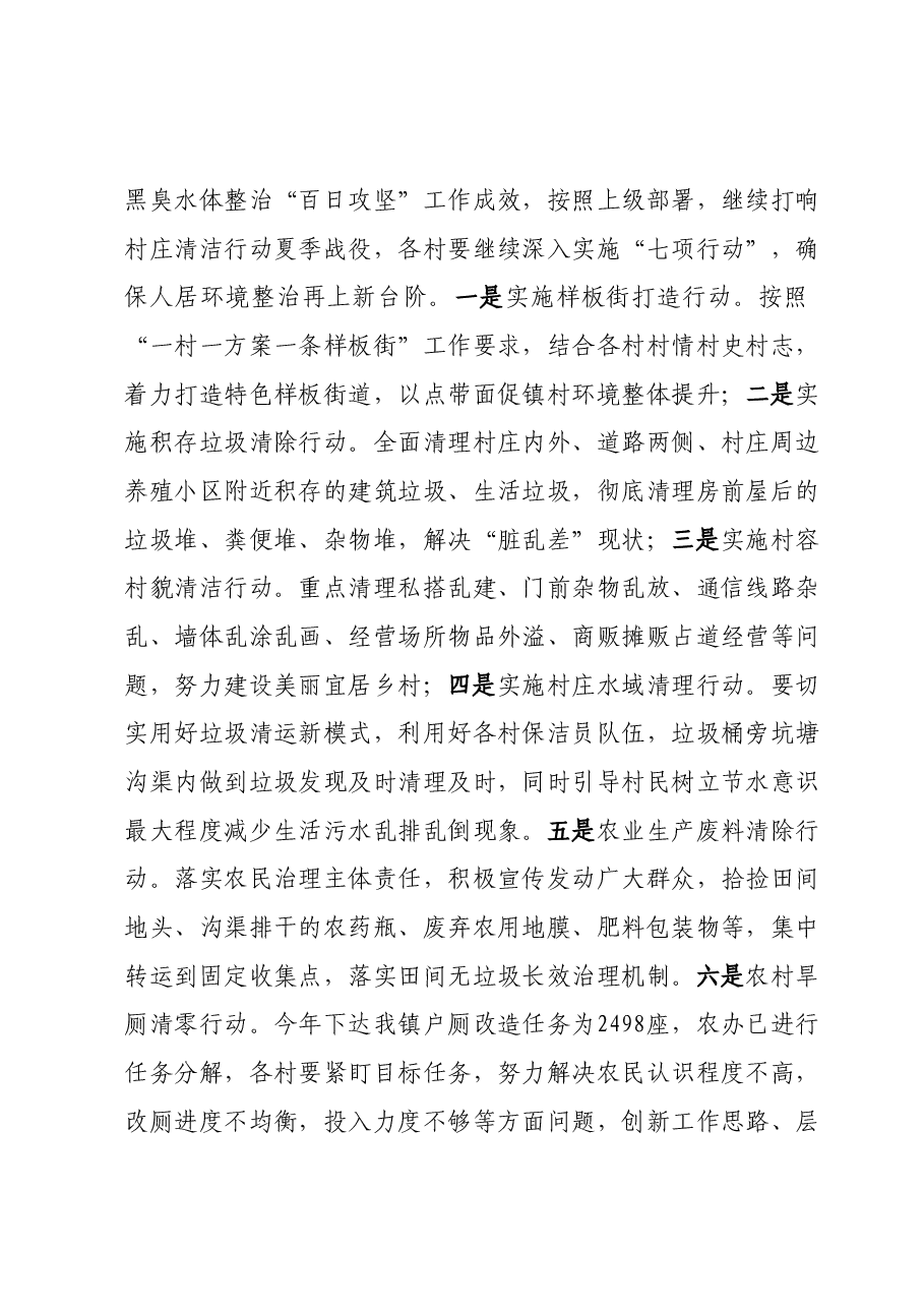 村庄清洁行动夏季战役动员会议讲话.docx,第3页预览